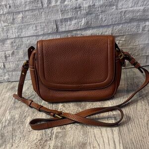 JCrew Classic Brown Leather Crossbody Bag